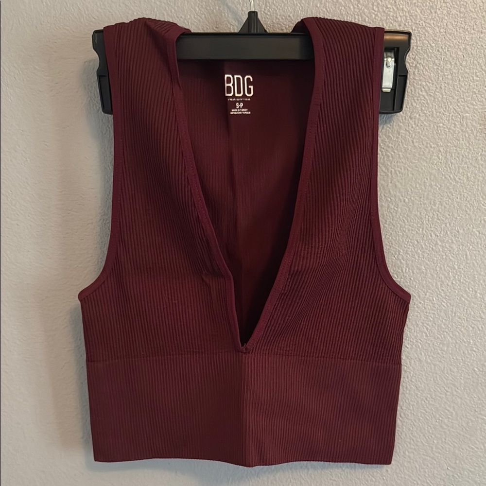 BDG Red Sleeveless Crop Tank Top